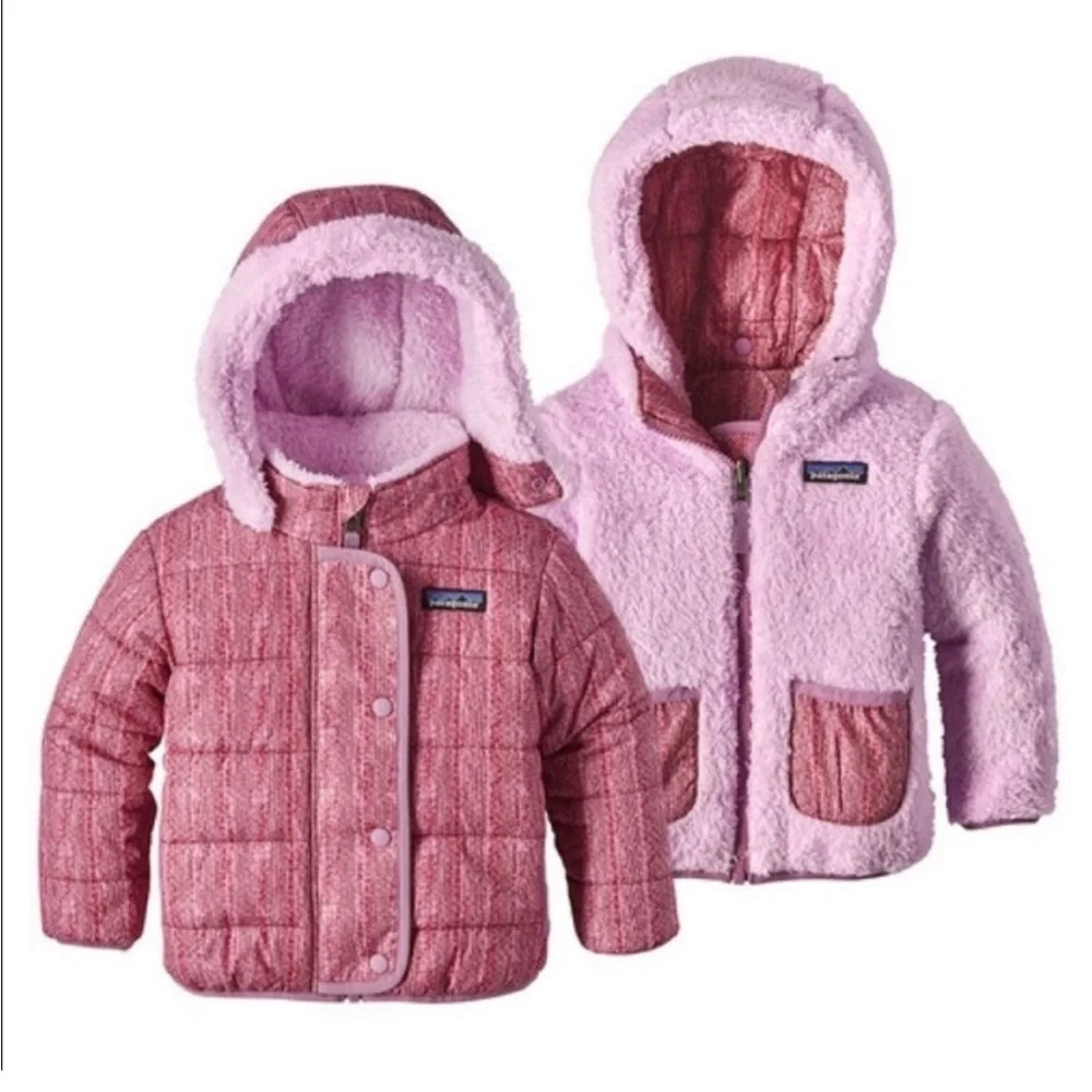 Patagonia Pink Reversible Dream Song Hoody Jacket Size 4T